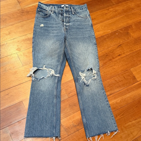 Anine Bing Denim - Anine Bing sz 29 Lara jeans ripped raw hem distressed **altered for back gap**